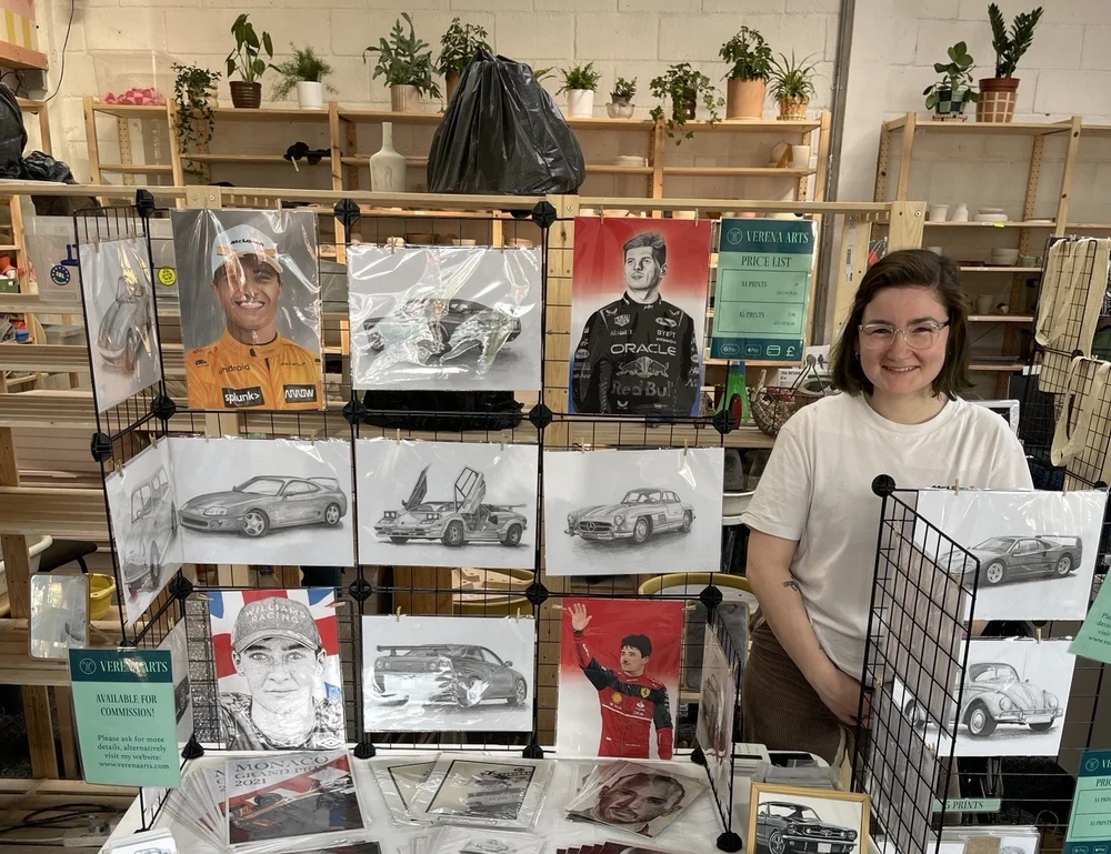 Hannah Everitt is an alumni of University Studies at West Suffolk College and she is selling her products at an event held at Claire's House